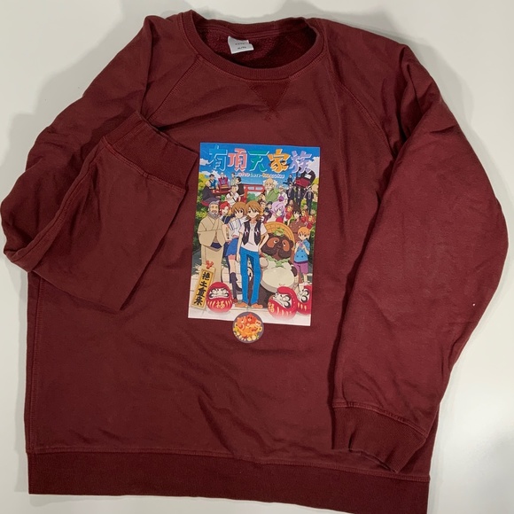 Eccentric Family (Uchouten Kazoku) on Kotn Sweatshirt in Maroon Size XL - Picture 1 of 3